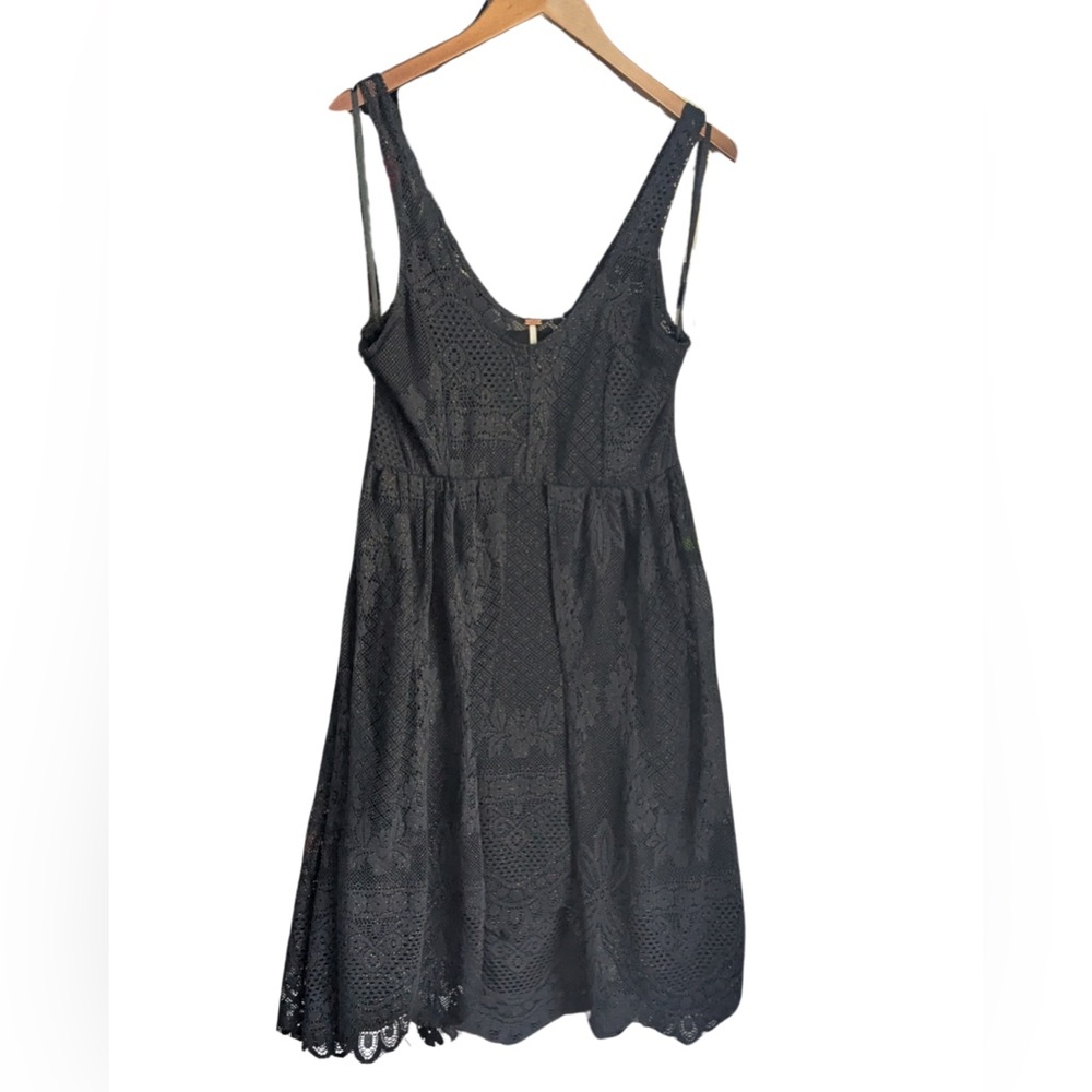 Free People Black Lace Foil Dress